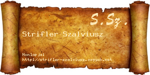 Strifler Szalviusz névjegykártya